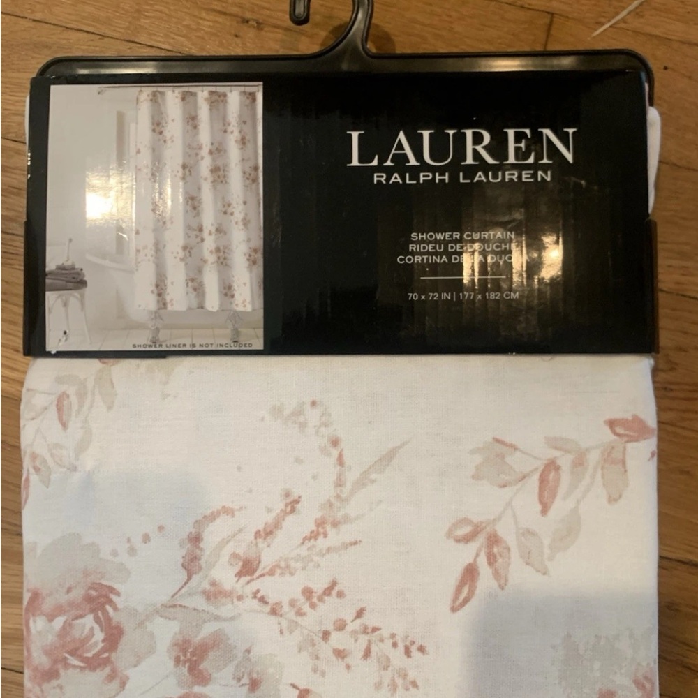 Lauren Ralph Lauren Floral Shower Curtain - Soft Pink and Cream